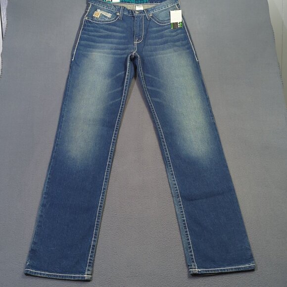 Cinch Jeans Men's 32x38 Blue Relaxed Boot Cut Western Denim Cowboy Tall Long NWT - Picture 1 of 13